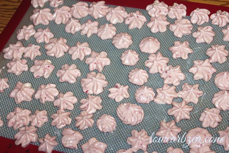 low carb strawberry cloud candy in shapes