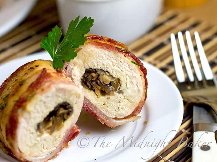 Most Popular Low Carb Recipe Roundup, June 22 - 28, 2015 Bacon Wrapped Stuffed Chicken
