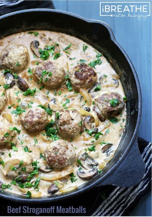 Most Popular Low Carb Recipe Roundup, June 22 - 28, 2015 Beef Stroganoff Meatballs