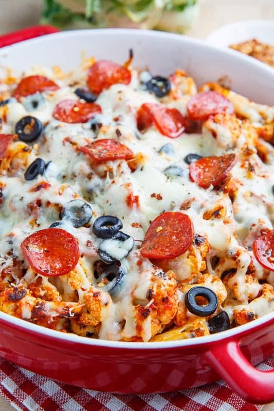 Most Popular Low Carb Recipe Roundup, June 22 - 28, 2015 Pepperoni Pizza Cauliflower Casserole