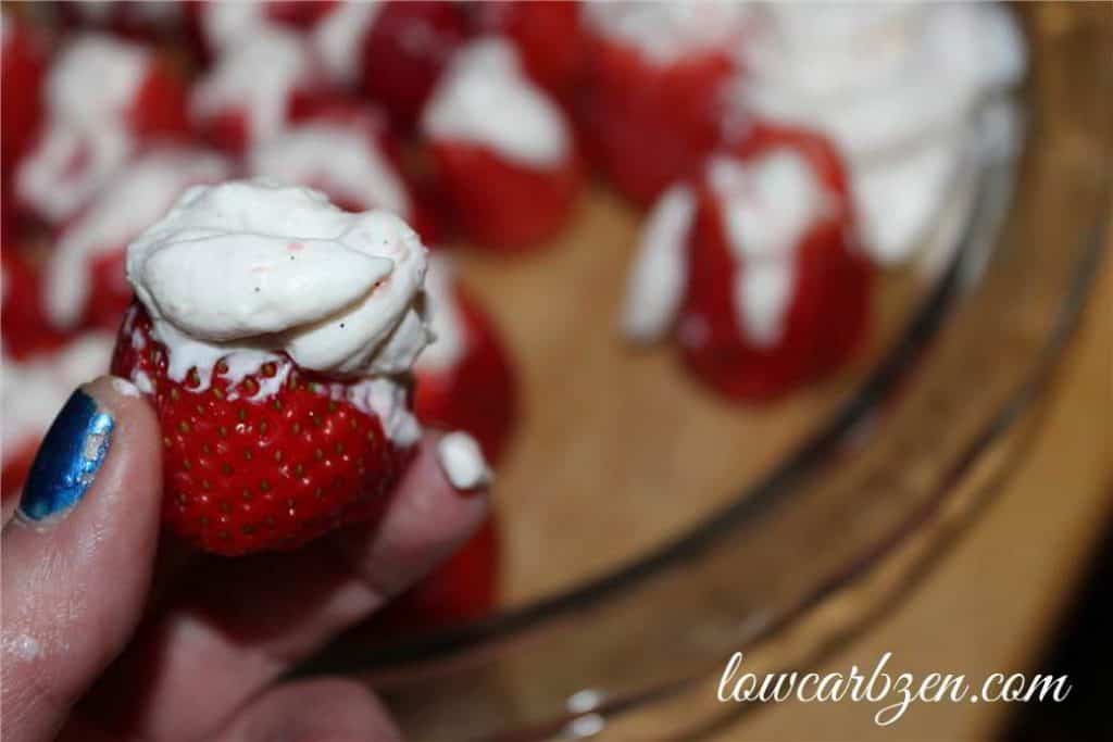 sugar free Whipped Stuffed Strawberries