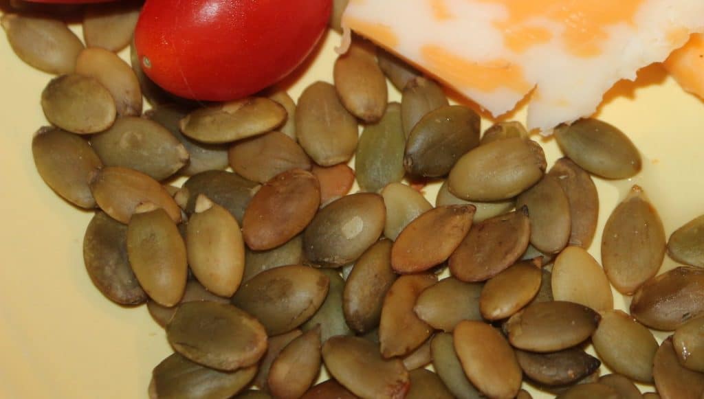 Pumpkin seeds are a great snack.