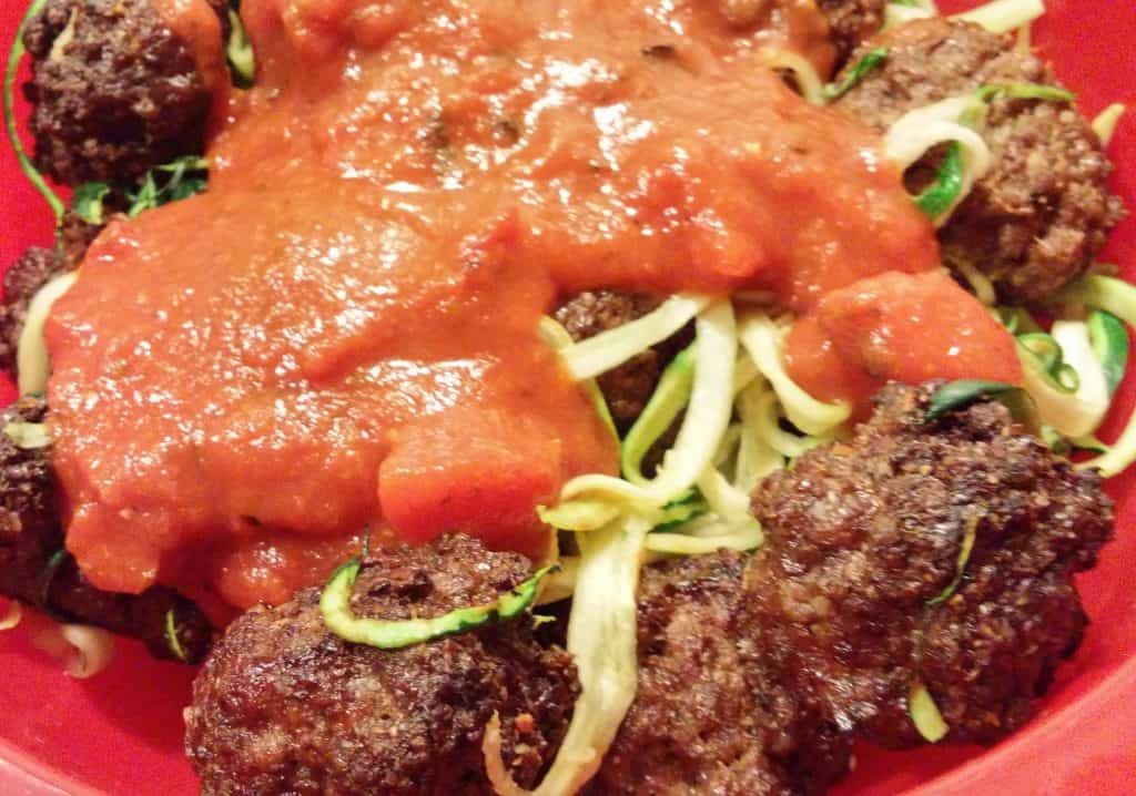 Air Fryer Zoodles and Meatballs Main Courses